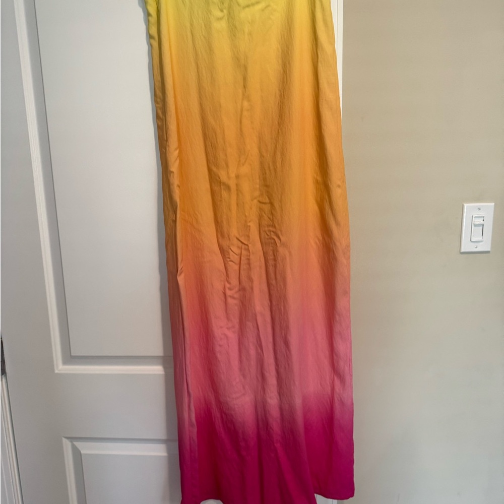 Ombre Yellow and Pink Maxi Dress